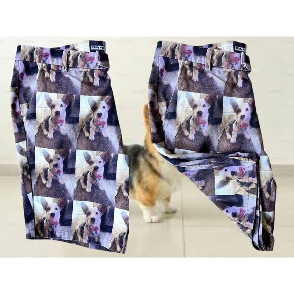 Print All Over Me Corgi Dog Shorts Unisex Large PAOM Pockets Christmas Birthday - Picture 6 of 12